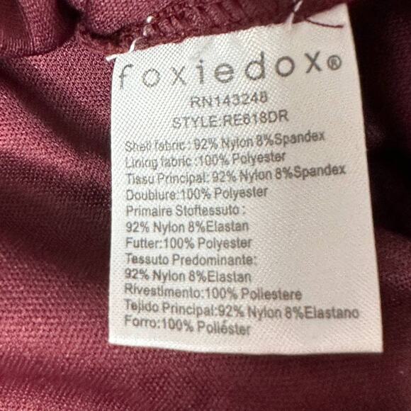 Foxiedox Ellie Lace Fit and Flare Mini Dress Burgundy Women XL NWT Ruffle - Picture 16 of 16